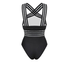 Load image into Gallery viewer, Luxury Women Black Swimsuits Women High Neck One Piece Swimsuits For Women Mesh Bathing Suits Open Back Swimwear One Piece Swimwear For Lady High Neck Bandage Cross Back Swimming Suit Female Holiday Beachwear