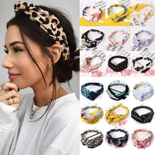 Load image into Gallery viewer, Luxury Women's Headband Vintage Cross Knot Elastic Hair Bands Soft Solid Hairband Girls Hair Accessories Floral Turban Bandanas Head Wrap