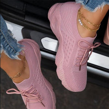 Load image into Gallery viewer, Luxury Women Sneakers Casual Comfortable Mesh Lace-Up Ladies Sport Shoes Chunky Women's Vulcanized Elegant Sneakers Platform Shoes Flats Solid Casual Spring Summer Sneakers