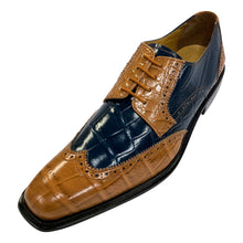 Load image into Gallery viewer, Macon Leather and Suede Crocodile Printed Oxford Dress Shoes
