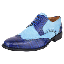 Load image into Gallery viewer, Macon Leather and Suede Crocodile Printed Oxford Dress Shoes
