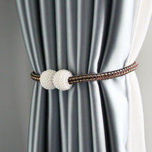 Load image into Gallery viewer, Magnetic Curtain Clip Room Accessories Pearl Ball Curtains Holder Tieback Home Decor Hanging Ball Buckle Tie Back Curtain Tiebacks Pearl Ball Home Curtain Buckle The Most Convenient Tie Backs Weave Clips Rope Straps Holder