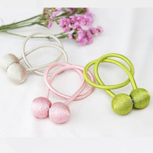 Load image into Gallery viewer, Magnetic Curtain Tieback Buckle Strap Holdbacks Magnet Clip For Curtain Rod Tie Backs Hanging Belts Rope Accessories Upgraded Curtain Buckles European Style Decorative Weave Rope Curtain Holdbacks Holder For Window Decor Curtain Clips Rope Straps Magnet