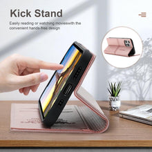 Load image into Gallery viewer, Magnetic Flip Leather Card Slot Wallet Case for iPhone 14 13 12 11 Pro Max Flip Invisible Magnetic Elegant Retro Phone Case Premium Leather PU Soft Flip Cover For iPhone