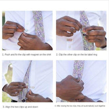 Load image into Gallery viewer, Magnetic Invisible Tie Clip Automatically Fixed Stainless Steel Metal Shirt Tie Clips Magnetic Fixed Tie Stay Clips Stainless Steel Metal Shirt Tie Clips Gifts For Father’s Day Valentine's Creative Jewelry For Men Accessories Gifts