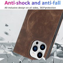 Load image into Gallery viewer, Magnetic Leather Wallet Phone Cover for iPhone 14 Plus 13 Pro Max 12 Mini for Wireless Charging Kickstand Card Case Magnetic Flip PU Leather Phone Case with Card Holder Slots Kickstand Shockproof Case