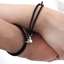 Load image into Gallery viewer, Magnetic Love Heart Attraction Couple Bracelets Distance Relationship Braid Rope Bracelet Magnet Matching Couples Mutual Attraction Couples Bracelets Matching Bracelets For Couples Magnetic Peach Heart Bracelet For Girlfriend