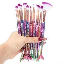 Load image into Gallery viewer, Makeup Brushes Kit Natural Tool Pencil Cosmetics Foundation Artist Mermaid Highlighter Face Set Of Bronzer Eyeshadow Lip