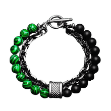 Load image into Gallery viewer, Malachite Lava Stone Bracelet