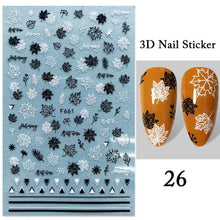 Load image into Gallery viewer, Maple Leaves 3D Nail Stickers Fall Leaf Flowers Line Sliders For Nails Self Adhesive Stickers Autumn Manicuring Decals Transfer Nail Decals Sticker For Pretty Girl Self-Adhesive Nail Decals Designer Nail Stickers for Acrylic
