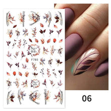 Load image into Gallery viewer, Maple Leaves 3D Nail Stickers Fall Leaf Flowers Line Sliders For Nails Self Adhesive Stickers Autumn Manicuring Decals Transfer Nail Decals Sticker For Pretty Girl Self-Adhesive Nail Decals Designer Nail Stickers for Acrylic