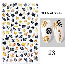 Load image into Gallery viewer, Maple Leaves 3D Nail Stickers Fall Leaf Flowers Line Sliders For Nails Self Adhesive Stickers Autumn Manicuring Decals Transfer Nail Decals Sticker For Pretty Girl Self-Adhesive Nail Decals Designer Nail Stickers for Acrylic