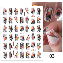 Load image into Gallery viewer, Maple Leaves 3D Nail Stickers Fall Leaf Flowers Line Sliders For Nails Self Adhesive Stickers Autumn Manicuring Decals Transfer Nail Decals Sticker For Pretty Girl Self-Adhesive Nail Decals Designer Nail Stickers for Acrylic