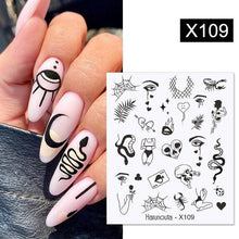 Load image into Gallery viewer, Marble Blooming 3D Nail Sticker Decals Flower Leaves Transfer Water Sliders Abstract Geometric Lines Nail Watermark Decals iridescent Decoration Nail Self-Adhesive Decals Nail Stickers Water Transfer Fresh Nail Decals for Nail Art Butterfly Palm