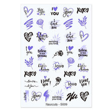 Load image into Gallery viewer, Marble Blooming 3D Nail Sticker Decals Flower Leaves Transfer Water Sliders Abstract Geometric Lines Nail Watermark Decals iridescent Decoration Nail Self-Adhesive Decals Nail Stickers Water Transfer Fresh Nail Decals for Nail Art Butterfly Palm