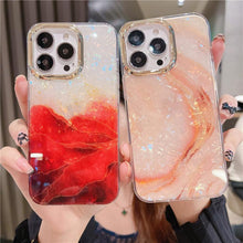 Load image into Gallery viewer, Marble Pattern Slim Shockproof Protective Soft Design for Girls Women Cute Case Cover For iPhone 13 Pro Max Glitter Marble Phone Case For iPhone 12 11 Pro Max XS Max XR Shockproof Cover