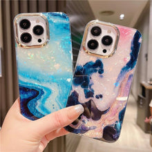 Load image into Gallery viewer, Marble Pattern Slim Shockproof Protective Soft Design for Girls Women Cute Case Cover For iPhone 13 Pro Max Glitter Marble Phone Case For iPhone 12 11 Pro Max XS Max XR Shockproof Cover