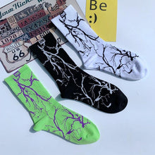 Load image into Gallery viewer, Marble Print Style Harajuku Skateboard Long Socks Creative Fun Lightning Hip Hop Style Socks Streetwear Casual Cotton Socks Unisex Street Couple Socks For Men And Women