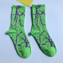 Load image into Gallery viewer, Marble Print Style Harajuku Skateboard Long Socks Creative Fun Lightning Hip Hop Style Socks Streetwear Casual Cotton Socks Unisex Street Couple Socks For Men And Women