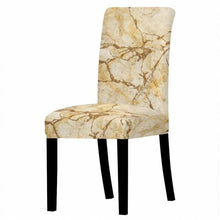 Load image into Gallery viewer, Marble Stretch Chair Cover For Dining Room Anti-Dirty Elastic Seat Cover Removable Slipcover For Banquet Wedding Party Glitter Crackle Chair Covers for Dining Room/Kitchen/Hotel/Ceremony, White Marble Soft Stretch Chair Protectors Removable Washable Slipc