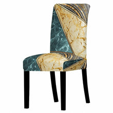 Load image into Gallery viewer, Marble Stretch Chair Cover For Dining Room Anti-Dirty Elastic Seat Cover Removable Slipcover For Banquet Wedding Party Glitter Crackle Chair Covers for Dining Room/Kitchen/Hotel/Ceremony, White Marble Soft Stretch Chair Protectors Removable Washable Slipc
