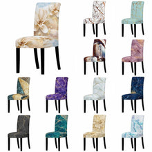 Load image into Gallery viewer, Marble Stretch Chair Cover For Dining Room Anti-Dirty Elastic Seat Cover Removable Slipcover For Banquet Wedding Party Glitter Crackle Chair Covers for Dining Room/Kitchen/Hotel/Ceremony, White Marble Soft Stretch Chair Protectors Removable Washable Slipc