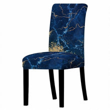 Load image into Gallery viewer, Marble Stretch Chair Cover For Dining Room Anti-Dirty Elastic Seat Cover Removable Slipcover For Banquet Wedding Party Glitter Crackle Chair Covers for Dining Room/Kitchen/Hotel/Ceremony, White Marble Soft Stretch Chair Protectors Removable Washable Slipc