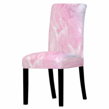Load image into Gallery viewer, Marble Stretch Chair Cover For Dining Room Anti-Dirty Elastic Seat Cover Removable Slipcover For Banquet Wedding Party Glitter Crackle Chair Covers for Dining Room/Kitchen/Hotel/Ceremony, White Marble Soft Stretch Chair Protectors Removable Washable Slipc