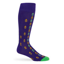 Load image into Gallery viewer, Mardi Gras - Mini Fleur-de-lis Dress Socks