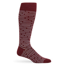 Load image into Gallery viewer, Maroon Broken Stripe Dress Socks