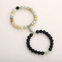 Load image into Gallery viewer, Matching Couple Charm Beads Couple Bracelets Natural Rock Stone Magnet Attractive Symbol Wristlets Women Men Beaded Matching Connect Bracelets For Him And Her Couple Valentine’s Day Best Friend