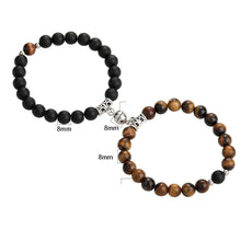 Load image into Gallery viewer, Matching Couple Charm Beads Couple Bracelets Natural Rock Stone Magnet Attractive Symbol Wristlets Women Men Beaded Matching Connect Bracelets For Him And Her Couple Valentine’s Day Best Friend