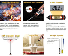 Load image into Gallery viewer, Meat Digital Cooking Food Kitchen BBQ Thermometer Digital Candy Candle Thermometer Cooking Kitchen BBQ Grill Thermometer Probe Instant Read Thermometer for Liquids Pork Milk Water Milk Oil Liquid Oven Digital Temperature Sensor Meter Thermocouple
