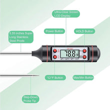 Load image into Gallery viewer, Meat Digital Cooking Food Kitchen BBQ Thermometer Digital Candy Candle Thermometer Cooking Kitchen BBQ Grill Thermometer Probe Instant Read Thermometer for Liquids Pork Milk Water Milk Oil Liquid Oven Digital Temperature Sensor Meter Thermocouple
