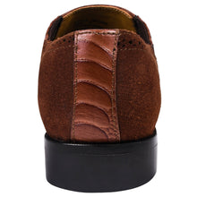 Load image into Gallery viewer, Megan Men?? Ostrich Leg Printed Suede Leather Loafer Shoes