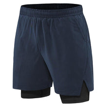 Load image into Gallery viewer, Men 2 In 1 Sport Shorts Quick Dry Jogger Marathon Shorts With Liner Breathable Running Fitness Double Deck Shorts Casual Shorts Gym Sports Fitness Jogging Workout Training Clothes