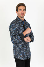 Load image into Gallery viewer, Satin Cotton/Spandex Long Sleeve Shirt - Black