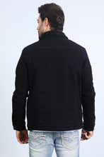 Load image into Gallery viewer, Mens Sherpa Lined Denim Jacket - Black