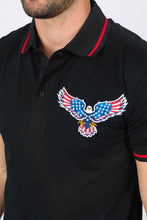 Load image into Gallery viewer, Mens Modern Fit Stretch USA Embroidery Polo