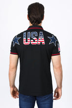 Load image into Gallery viewer, Mens Modern Fit Stretch USA Embroidery Polo