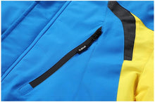 Load image into Gallery viewer, Men Blue Winter Outdoor Jacket New Ski Snow Warm Jacket Coat New Design Stylish Men's Breathable Jacket Comfortable Casual Hooded Waterproof Thick Fleece Jackets For Men Detachable Hood Jacket