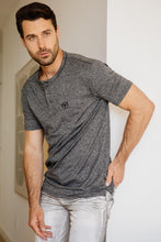 Load image into Gallery viewer, Mens Modern Fit Stretch Henley T-Shirt with Logo