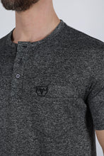 Load image into Gallery viewer, Mens Modern Fit Stretch Henley T-Shirt with Logo
