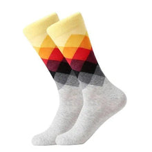 Load image into Gallery viewer, Men Cotton Socks Gradient Color Summer Style Long Wedding Sock Men Knee High Business Socks Man Socks Men's Ladies Novelty Bright Colorful Patterned Cotton Socks