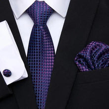Load image into Gallery viewer, Men Elegant Red Silk Tie Classic Necktie Cufflinks Set Business Necktie With Handkerchief Perfect Match With Wedding Suit