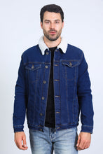 Load image into Gallery viewer, Mens Sherpa Lined Denim Jacket - Indigo