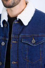 Load image into Gallery viewer, Mens Sherpa Lined Denim Jacket - Indigo