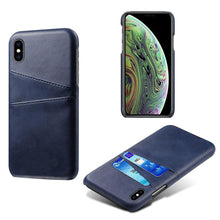 Load image into Gallery viewer, Men Leather Durable Shockproof Protective Cover For iPhone 14 Pro 13 Pro MAX Luxury Leather Card Holder Phone Case Stylish Leather Cover For iPhone 2 Credit Card Slots Holders Compatible for iPhone 13