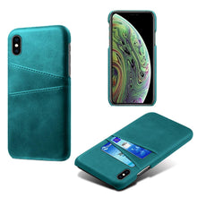 Load image into Gallery viewer, Men Leather Durable Shockproof Protective Cover For iPhone 14 Pro 13 Pro MAX Luxury Leather Card Holder Phone Case Stylish Leather Cover For iPhone 2 Credit Card Slots Holders Compatible for iPhone 13