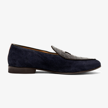 Load image into Gallery viewer, Men's Navy Croc Milano Loafer